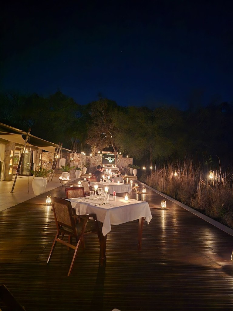 Night view at Hotel Sher Bagh Ranthambore on our dinner. 